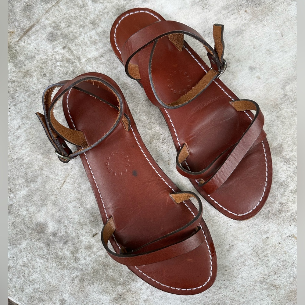 Agnes Baddoo Cross Sandal whiskey Brown Leather - Size 9